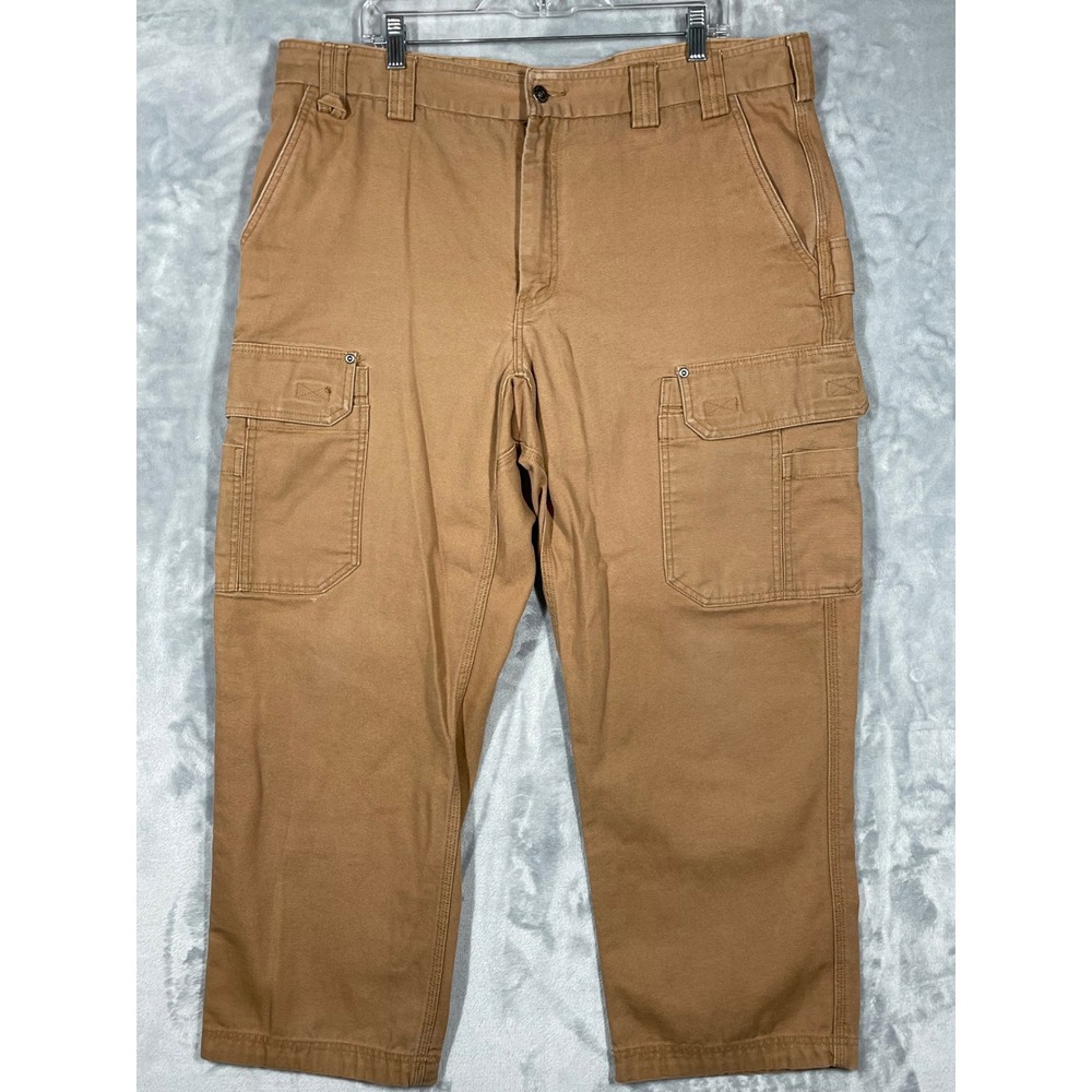 Duluth Trading Co Mens Fire Hose Cargo Work Pants Brown Cotton 40x30